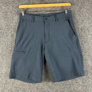 Greg Norman Shorts Mens 30 Blue Stretch Flat Front Pockets Golf Bermuda